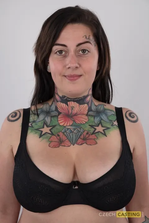 Chubby Czech Woman Strips to Reveal Her Big Tits and Tattoos – photo 3 of 20
