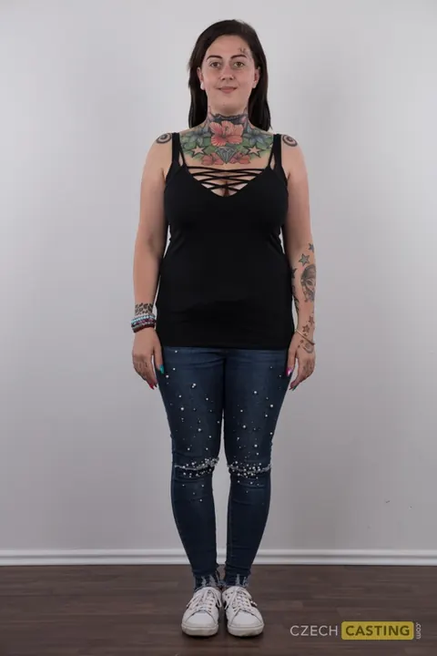 Chubby Czech Woman Strips to Reveal Her Big Tits and Tattoos – photo 2 of 20