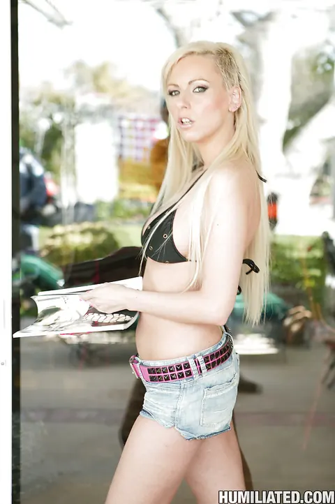 Alexa B: Blonde Strips Out of Her Bikini and Shorts Outdoors – photo 1 of 16