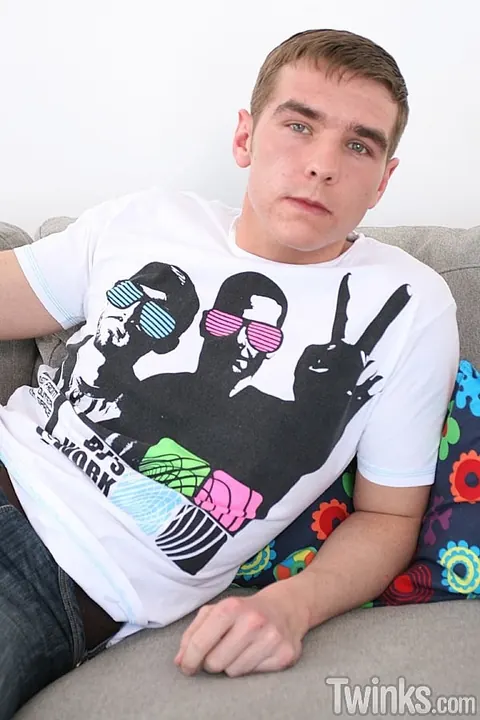 Man Strokes His Cock on the Sofa Until He Cums – photo 2 of 21