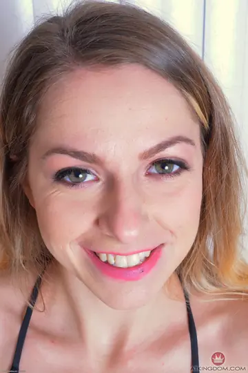 Skinny Blonde in a Bikini Spreads Her Pussy Wide