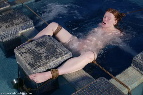 Redhead with Natural Tits Bound and Spread in Bondage – photo 2 of 20