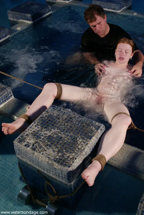 Redhead with Natural Tits Bound and Spread in Bondage – photo 11 of 20
