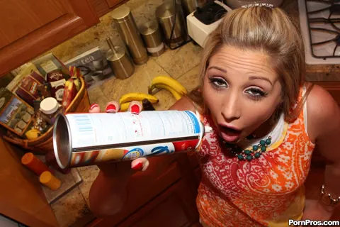 Malia Kelly: Blonde with Small Natural Tits and a Tattoo Uses a Banana Dildo – photo 6 of 17