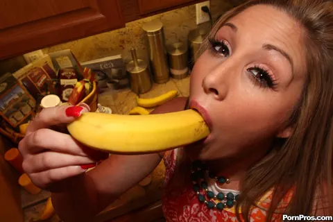 Malia Kelly: Blonde with Small Natural Tits and a Tattoo Uses a Banana Dildo – photo 14 of 17