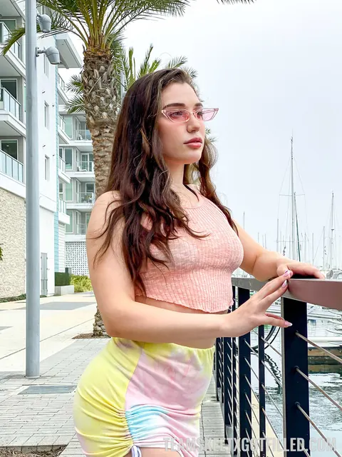 Lily Lou: Busty Brunette Rides Her Partner in a Bikini for a Public Creampie – photo 2 of 20