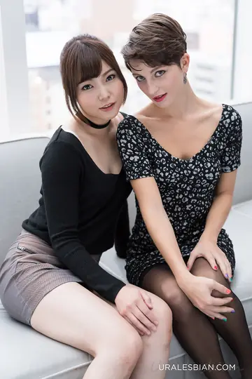 Shino Aoi – Brunette Asian and Japanese Women Strip and Kiss on the Sofa