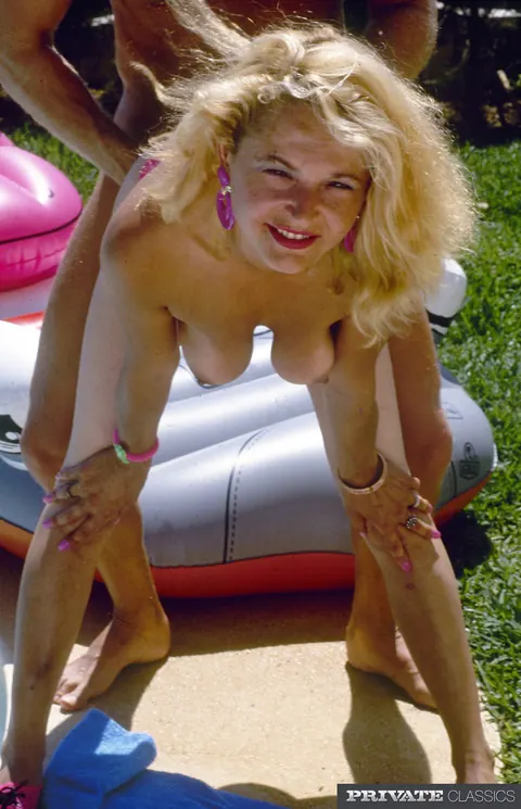 Hairy Blonde Gets Fucked Poolside and Takes a Facial – photo 7 of 16