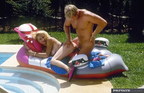 Hairy Blonde Gets Fucked Poolside and Takes a Facial – photo 9 of 16