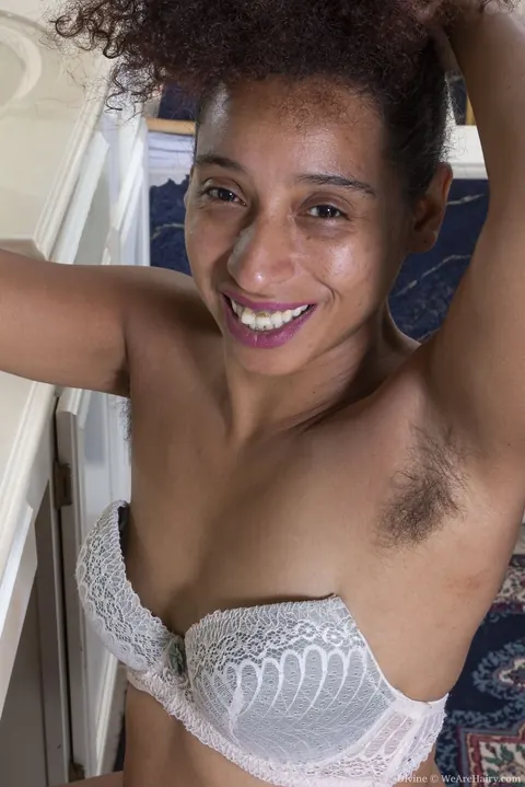 Theresa Long: Mature Ebony Brunette Strips Out of Her Lingerie in the Bathroom – photo 5 of 16