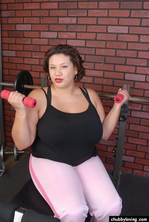 Monet Staxxx: Thick Ebony MILF Strips Out of Her Lingerie in the Gym – photo 1 of 16