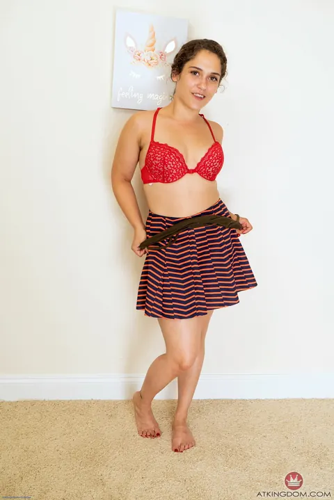 Ziggy Star: Hairy Petite Brunette Spreads Her Bush in a Skirt – photo 4 of 21