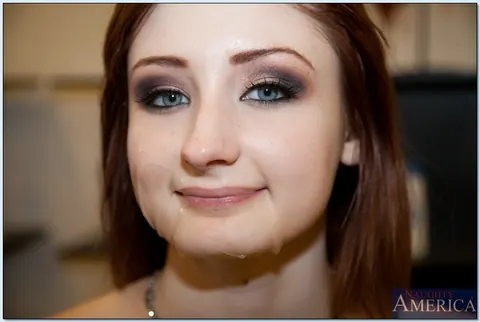Violet Monroe: Busty Redhead in Jeans Takes Interracial Anal and a Facial – photo 16 of 16