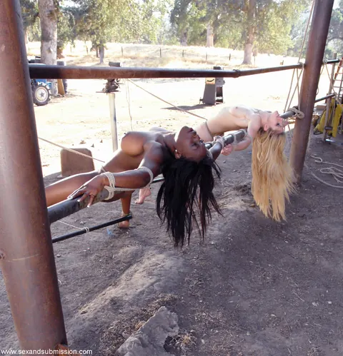 Jada Fire: Blonde and Brunette Ebony Women Submit to Bondage Group Sex – photo 4 of 20