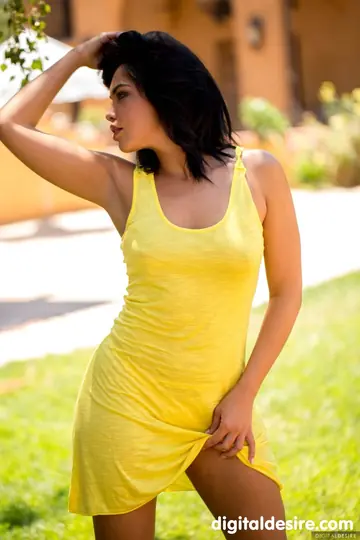 Latina Brunette with Small Natural Tits Poses Nude and Shows Her Tattoos