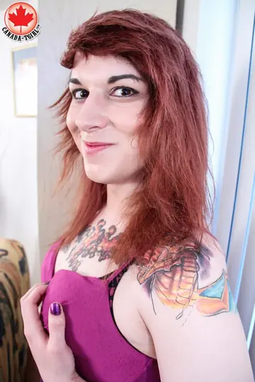 Curvy Canadian Trans Woman Strokes Her Cock