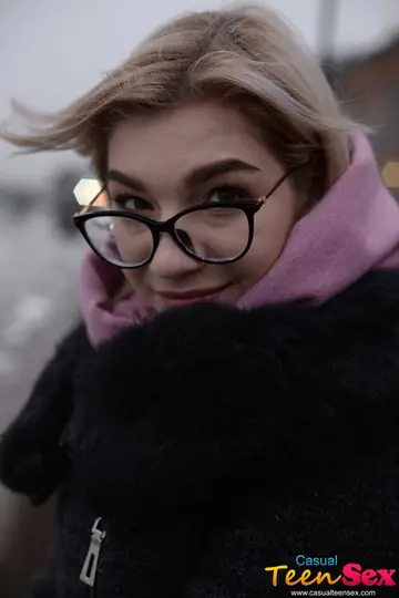 Russian Blonde in Glasses Rides Cock Then Takes It Doggy Style
