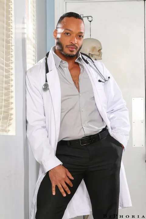 ZOE SPARKS: Tall Blonde Nurse in Stockings Takes Two Men Including a Doctor – photo 5 of 15