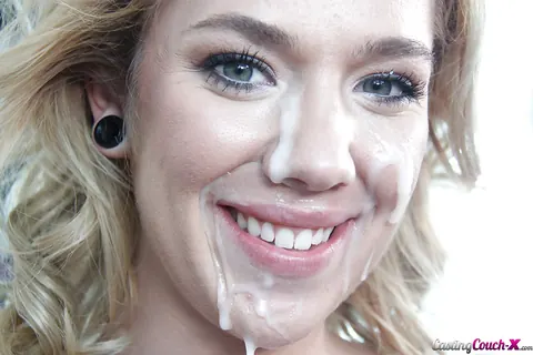 Sadie North: Blonde Gives a Blowjob and Gets Fingered Before Facial – photo 16 of 16