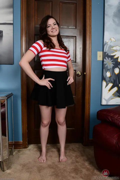 Alison Rey: Curvy Petite Brunette Undresses and Spreads Her Pussy – photo 1 of 20