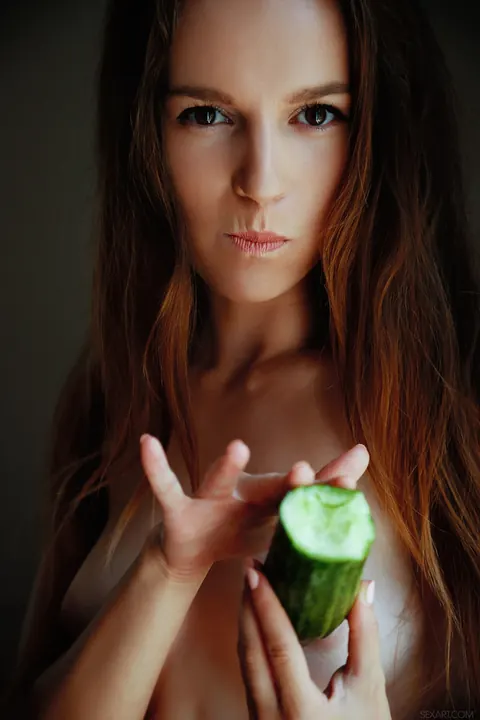 Sofi Shane: Petite Ukrainian Brunette Masturbates with a Cucumber – photo 20 of 20