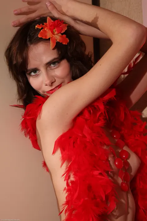 Iren F: Slim Asian Brunette Undresses and Spreads Her Hairy Pussy – photo 1 of 21