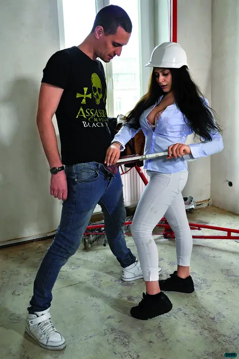 JULY JOHNSON: German Brunette in Uniform Rides Cock and Takes Cum on Big Tits – photo 2 of 15