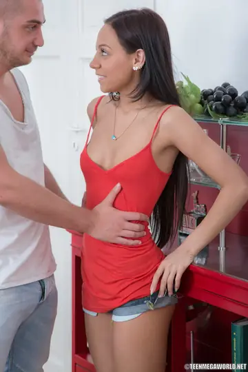 Slim Brunette Strips Out of Her Shorts for a Blowjob and Sex