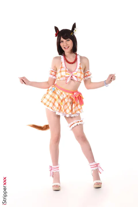 Melody Marks: PAWG in Costume and Heels Strips and Masturbates with a Dildo – photo 1 of 15