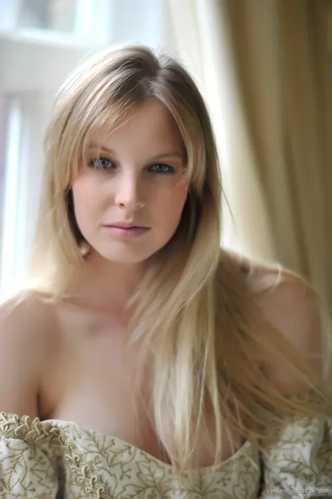 Malisa Moir: Thick Blonde Strips Off Her Petticoat in Lingerie and Stockings – photo 1 of 12