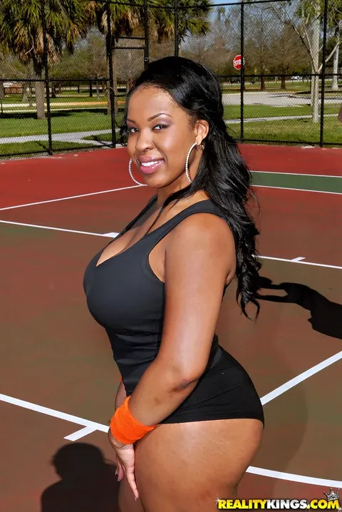 Aryana Adin: Curvy Ebony Woman with Big Tits Undresses Outdoors – photo 14 of 16