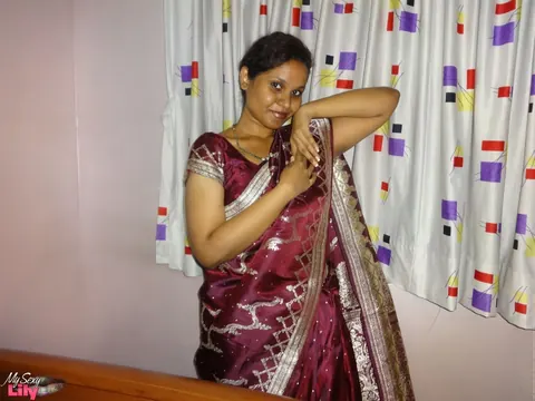 Busty Indian BBW Strips to Black Lingerie – photo 8 of 16