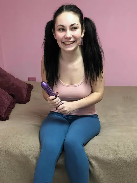 Lenna Lux: Petite Brunette with Big Natural Tits Toys Her Hairy Pussy – photo 2 of 21