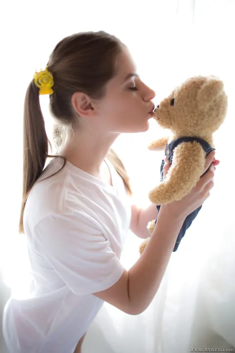 Alice March: Brunette in Pigtails Pulls Her Panties Aside and Spreads – photo 6 of 20