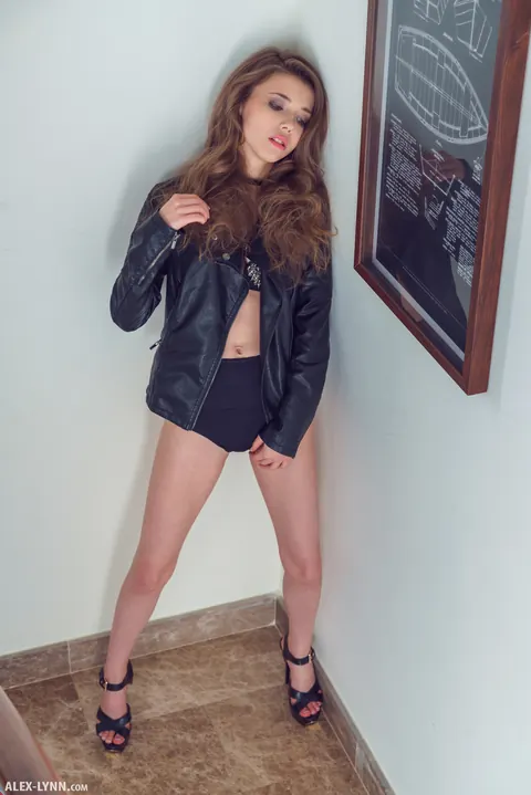 Mila Azul: Skinny Ukrainian Brunette Strips Naked on the Stairs – photo 1 of 17