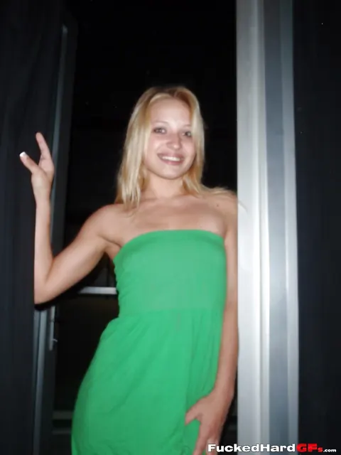 Blonde Woman Pulls Panties Aside and Spreads Her Pussy – photo 5 of 15