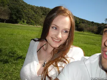 Busty Redhead Sucks Cock and Gets Fucked Doggy Before Tit Cumshot