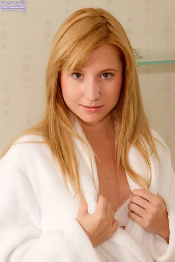 Redhead in Panties Fingers Her Wet Pussy in the Bathroom