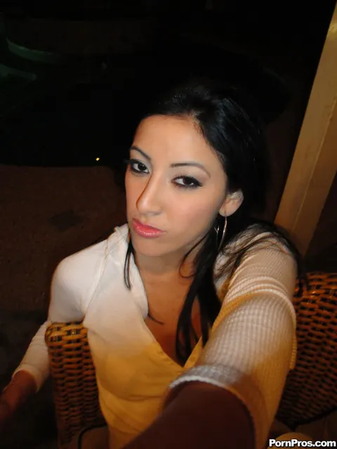 Kimberly Gates: Brunette Latina Spreads Her Hairy Pussy in the Bedroom – photo 2 of 16