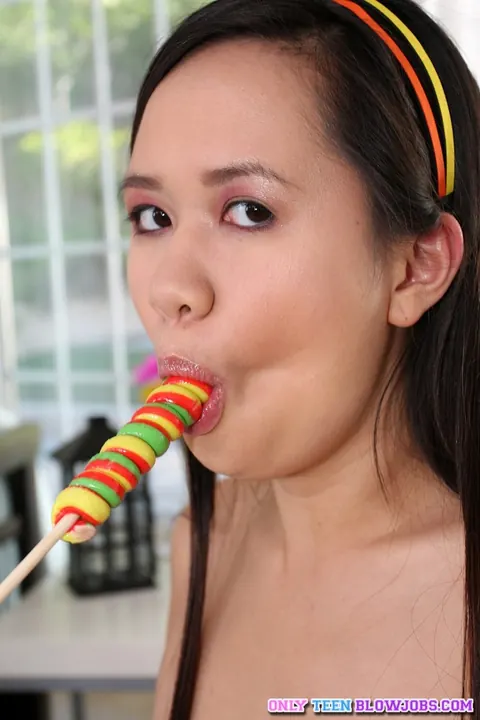 Carmina Kai: Slim Asian Brunette Sucks Lollipop and Cock Until He Cums – photo 16 of 21