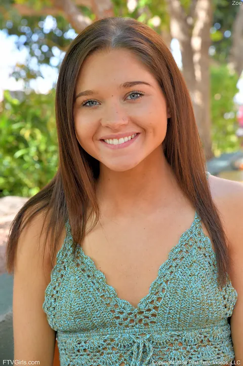 Zoe Bloom: Brunette Flashes White Panties in a Short Skirt Outdoors – photo 6 of 20