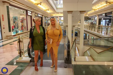 Musa Libertina & Alexa Blun: Two Busty Blonde Latina MILFs Kiss Outdoors – photo 11 of 16