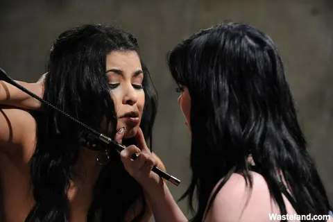 Giselle Humes: Tattooed Latina with Big Tits Paddles Bound Brunette in Lesbian BDSM – photo 6 of 16