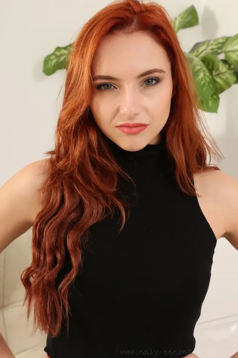 Sophia Blake: Slim British Redhead Strips Out of Her Uniform in the Office – photo 1 of 21