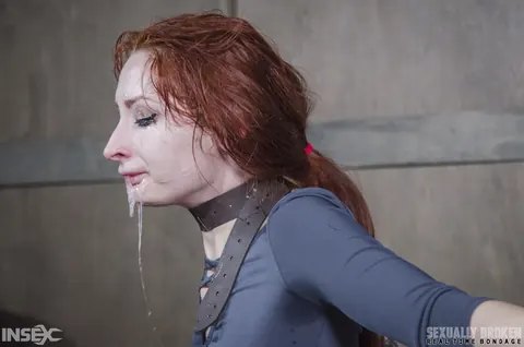 Violet Monroe: Redhead with Natural Tits Gives a Deepthroat Blowjob in Bondage – photo 11 of 15