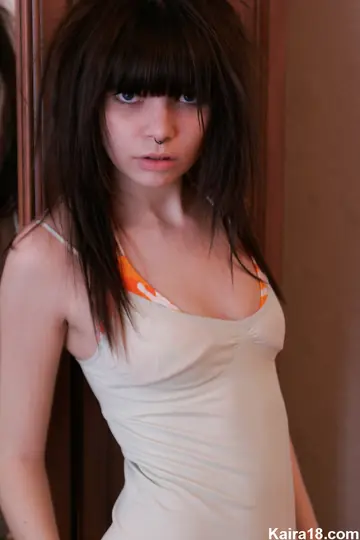 Skinny Czech Brunette Flaunts Her Small Tits on the Bed