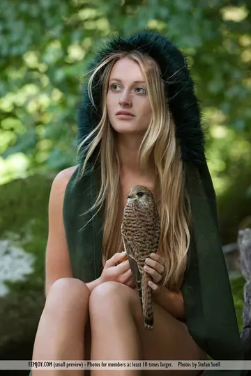 European Blonde with Big Tits Poses Nude Outdoors