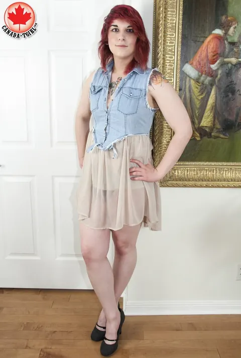 Redhead Canadian Trans Woman Undresses and Poses Nude – photo 2 of 16