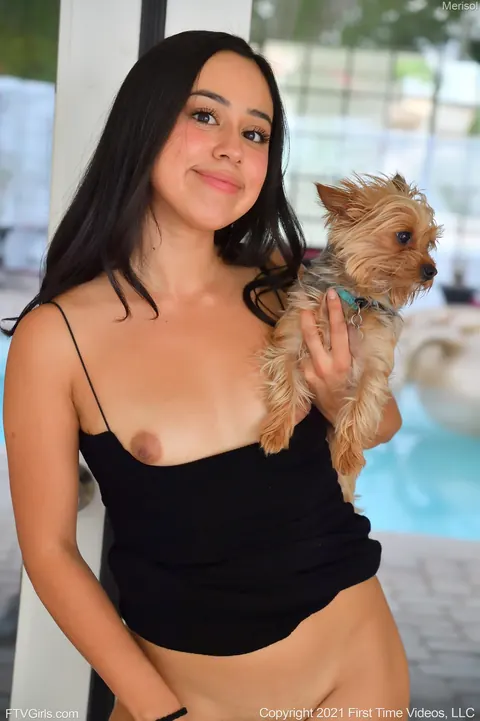 Dania Vega: Slim Latina Bares All Poolside and Toys Her Shaved Pussy – photo 6 of 21