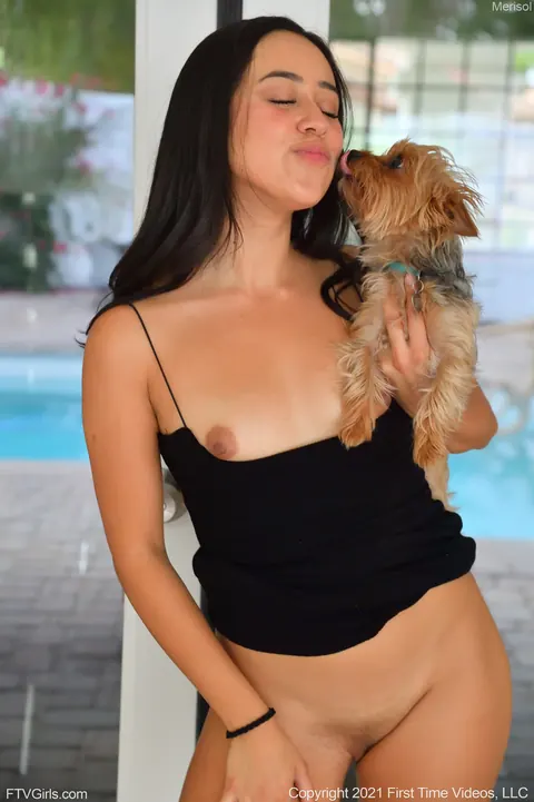 Dania Vega: Slim Latina Bares All Poolside and Toys Her Shaved Pussy – photo 16 of 21
